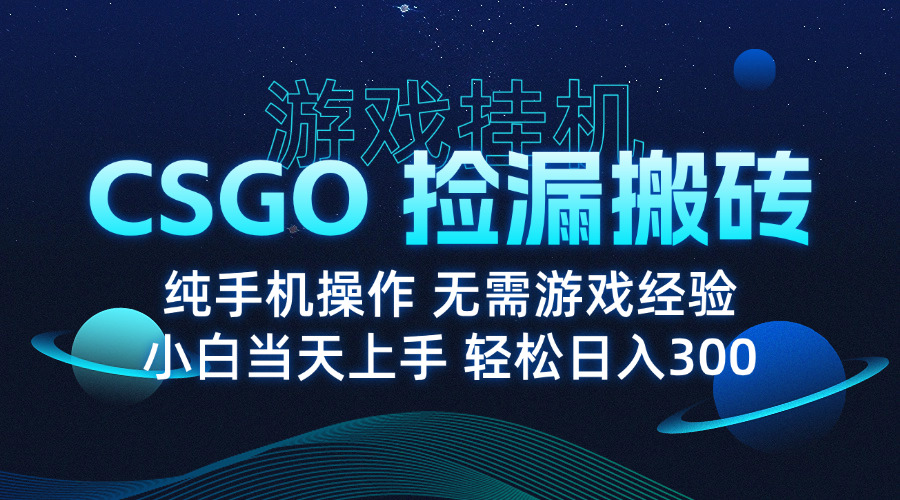 (15820期)8月最新游戏搬砖,CSGO纯挂机,不需要玩游戏,实现真挂机,月入1W+-靠谱项目库