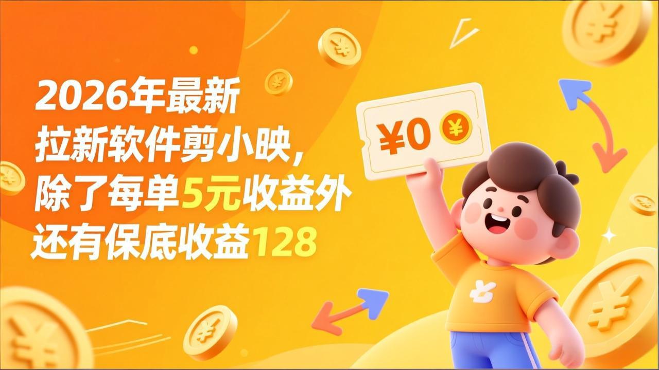 （17306期）最新拉新软件剪小映，除了每单5元收益外还有保底收益128-靠谱项目库
