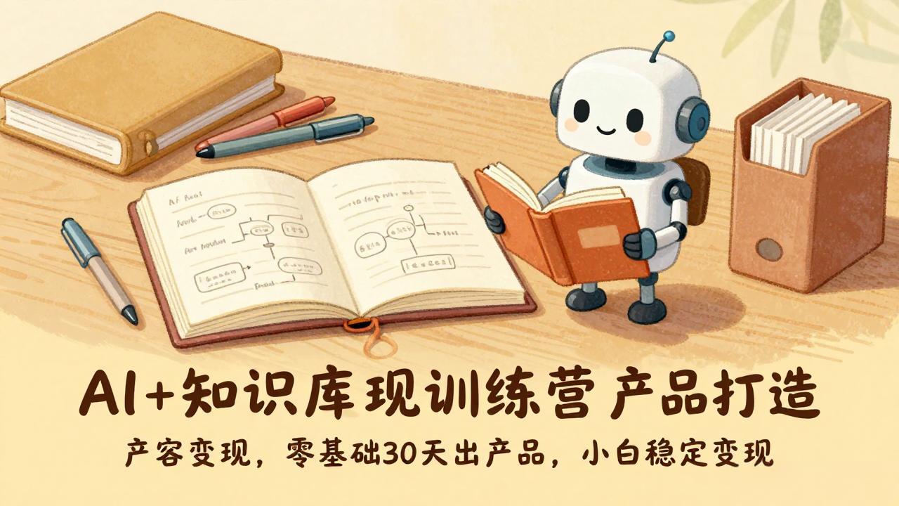 （17323期）AI+知识库变现训练营，产品打造、内容创作、全平台变现，零基础30天出产品，小白稳定变现-靠谱项目库