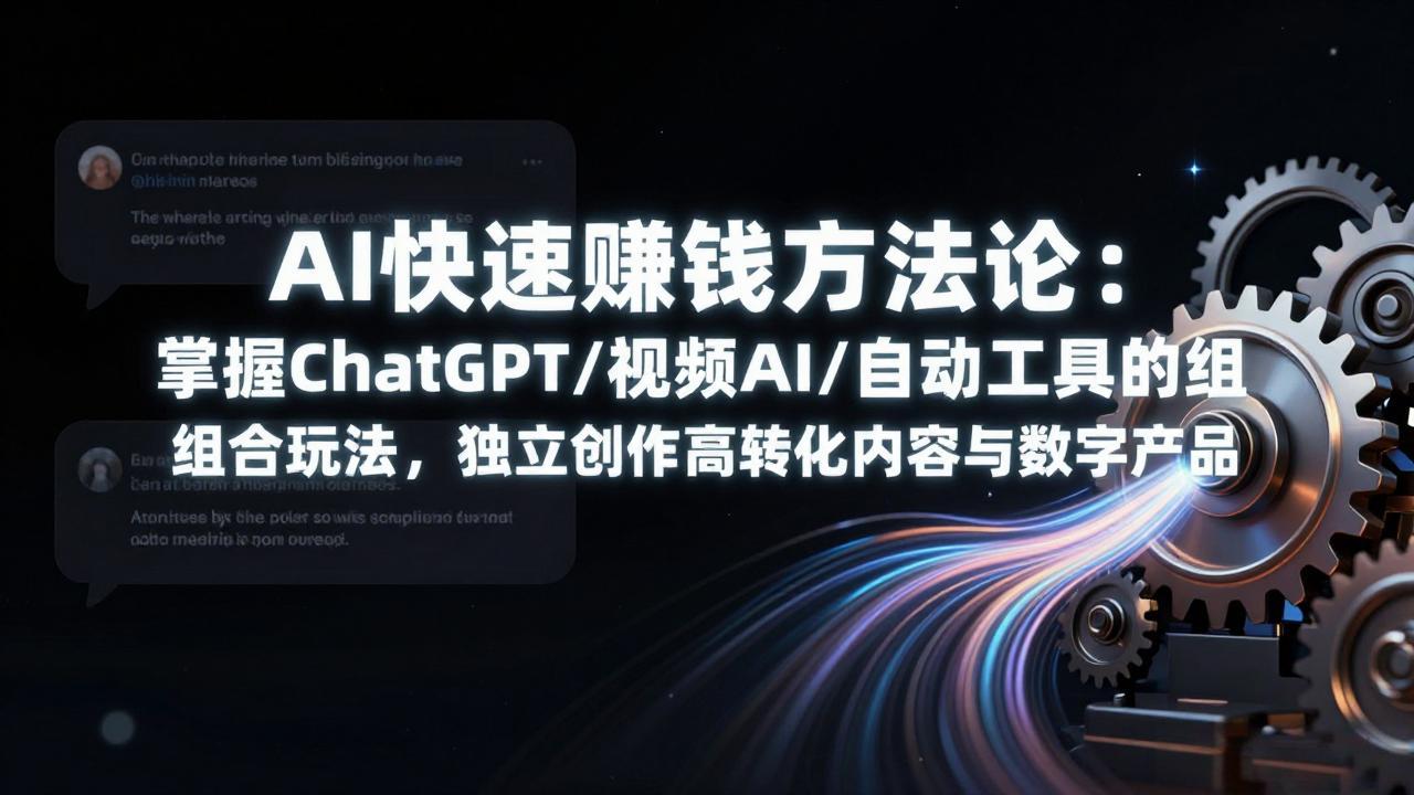 （17560期）AI快速赚钱方法论：掌握ChatGPT/视频AI/自动化工具的组合玩法，独立创作高转化内容与数字产品-靠谱项目库