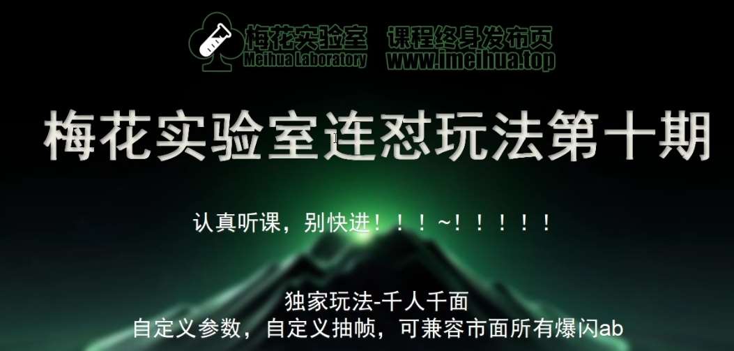 梅花实验室社群专享课视频号连怼玩法第十期课程+第二部分-FF助手全新高自由万能爆闪AB处理-靠谱项目库