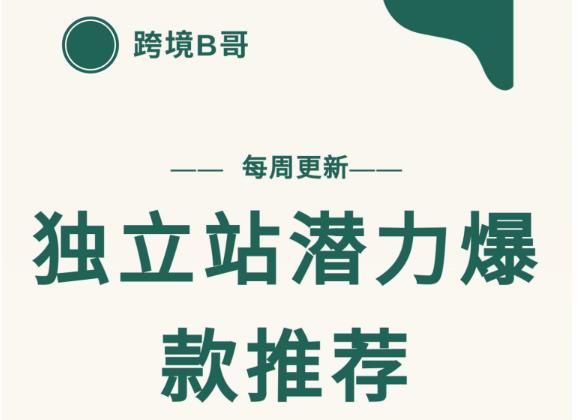 【跨境B哥】独立站潜力爆款选品推荐，测款出单率高达百分之80（每周更新）-靠谱项目库