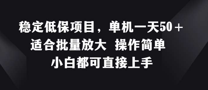 稳定低保项目,单机一天50+适合批量放大 操作简单 小白都可直接上手【揭秘】-靠谱项目库
