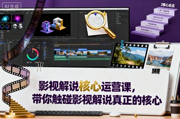 影视解说核心运营课，带你触碰影视解说真正的核心-靠谱项目库