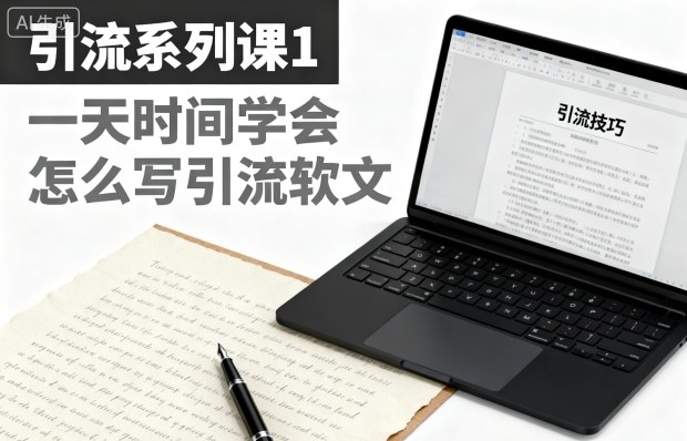 引流系列课1，一天时间学会怎么写引流软文-靠谱项目库