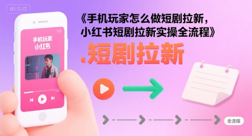 手机玩家怎么做短剧拉新，小红书短剧拉新实操全流程-靠谱项目库