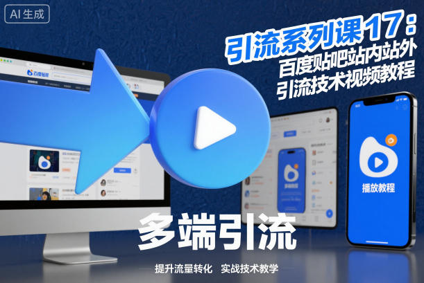 引流系列课17：百度贴吧站内站外引流技术视频教程-靠谱项目库