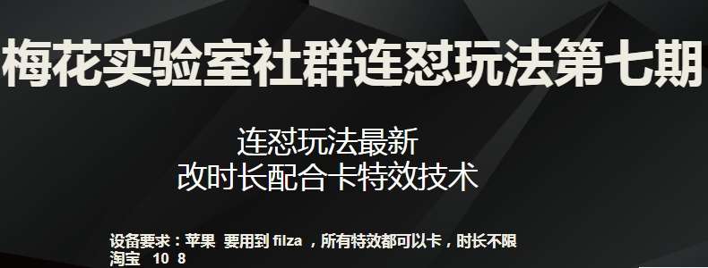 梅花实验室社群连怼玩法第七期，连怼玩法最新，改时长配合卡特效技术-靠谱项目库