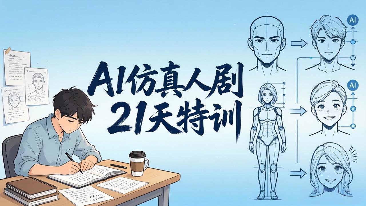 （18082期）AI仿真人剧21天特训-更新：从剧本到成片全流程实战，掌握角色一致性与变现方法-靠谱项目库