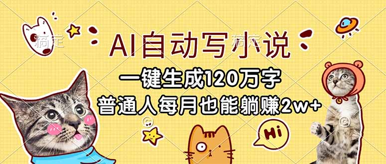 (17025期)AI自动写小说,一键生成120万字,普通人每月也能躺赚2w+-靠谱项目库