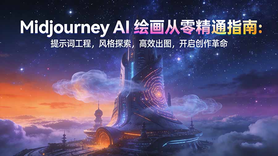 （17118期）Midjourney AI绘画从零精通指南：提示词工程，风格探索，高效出图，开启创作革命-靠谱项目库