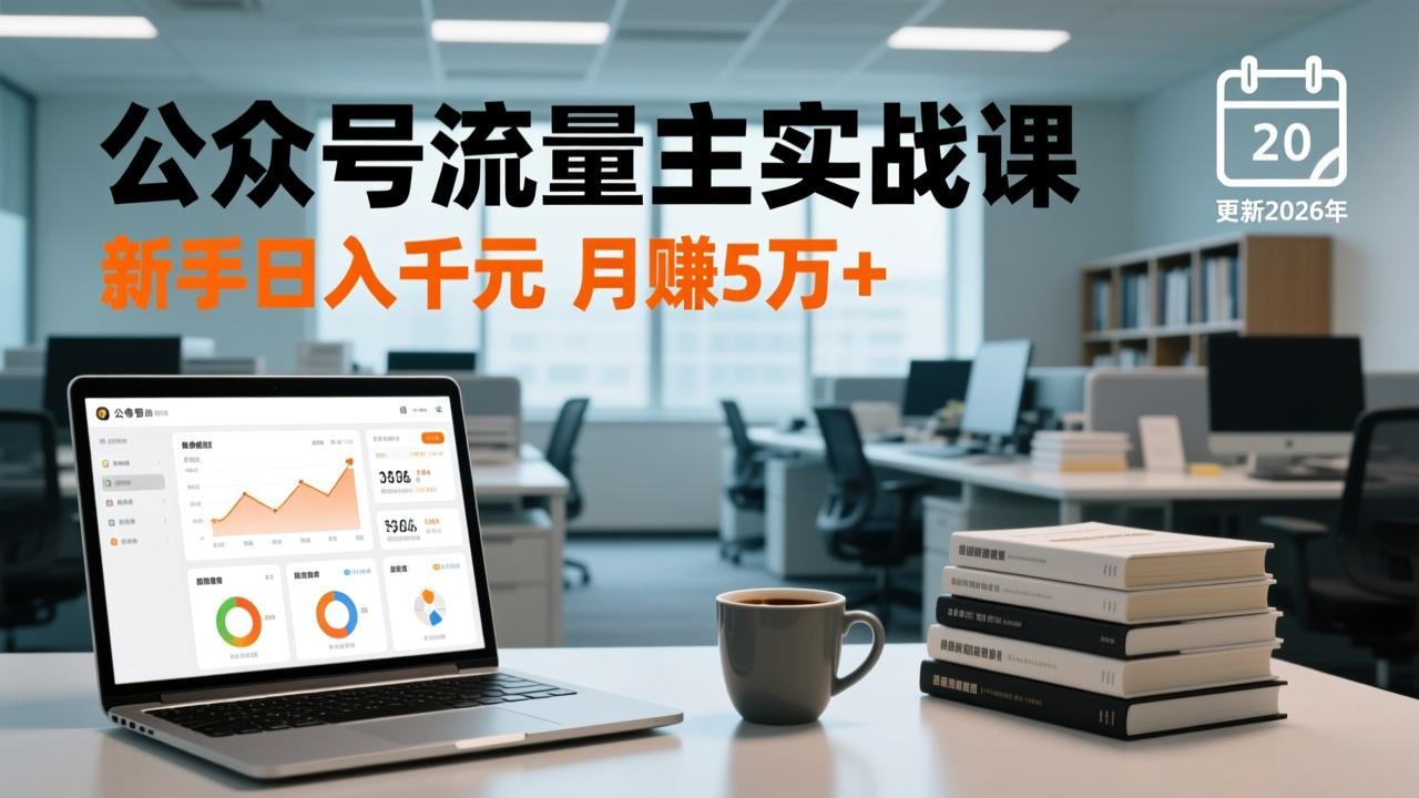 （17144期）公众号流量主实战课，爆文写作、流量池运营、多平台分发，新手日入千元月赚5万+更新2026年-靠谱项目库