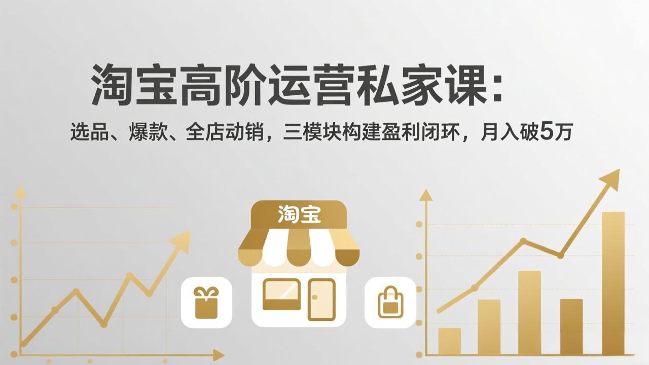 (17904期)淘宝高阶运营私家课(更新26年4月):选品、爆款、全店动销,三模块构建盈利闭环,月入破5万-靠谱项目库