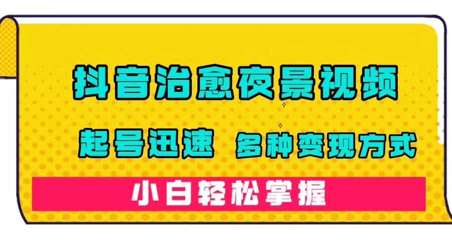 抖音治愈系夜景视频,起号迅速,多种变现方式,小白轻松掌握(附120G素材)-靠谱项目库