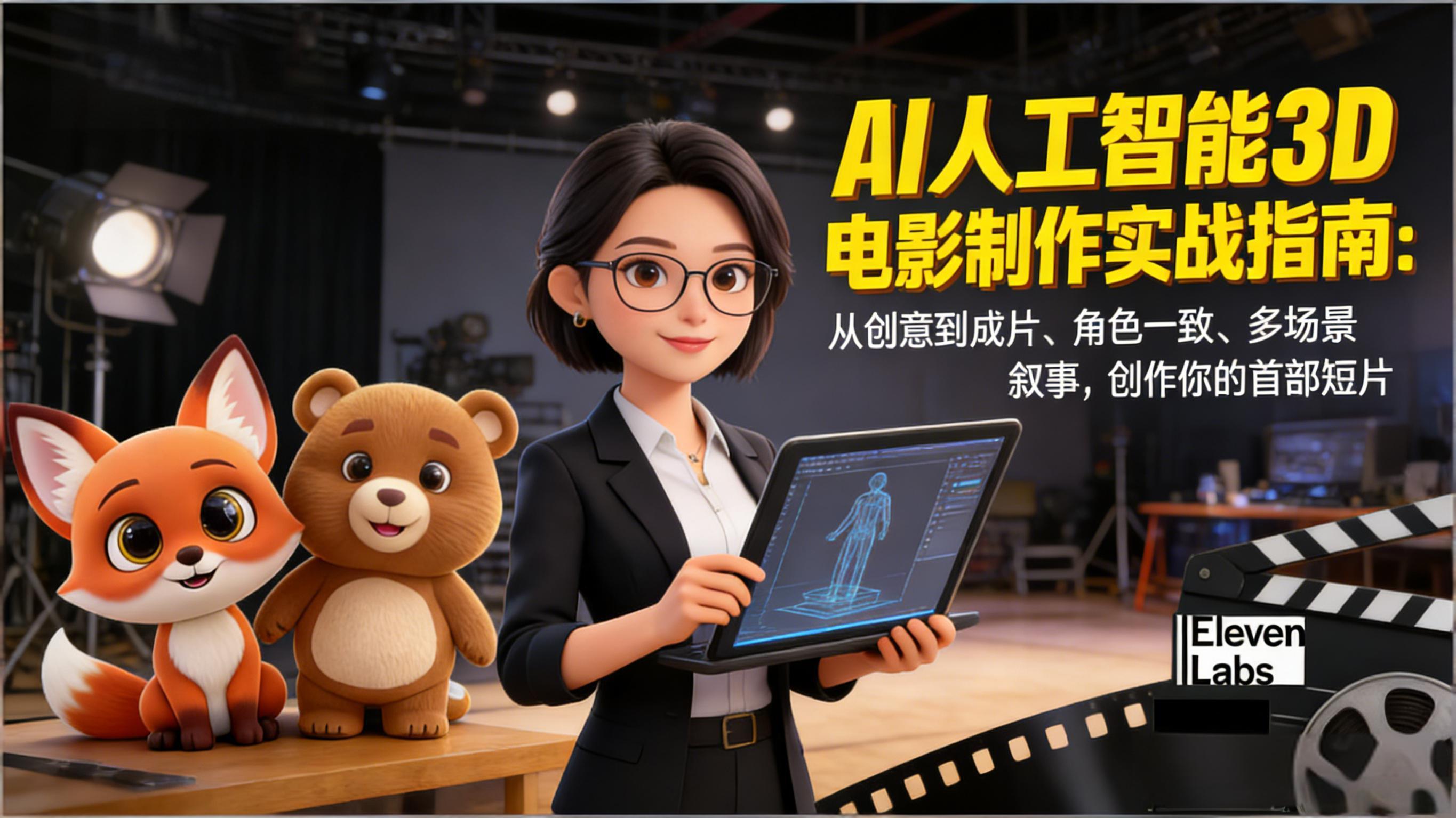 （17154期）AI人工智能3D电影制作实战指南：从创意到成片、角色一致、多场景叙事，创作你的首部短片-靠谱项目库