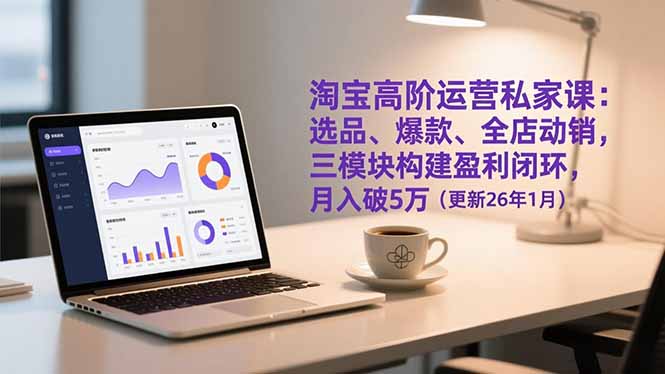 (17080期)淘宝高阶运营私家课:选品、爆款、全店动销,三模块构建盈利闭环,月入破5万(更新26年1月)-靠谱项目库