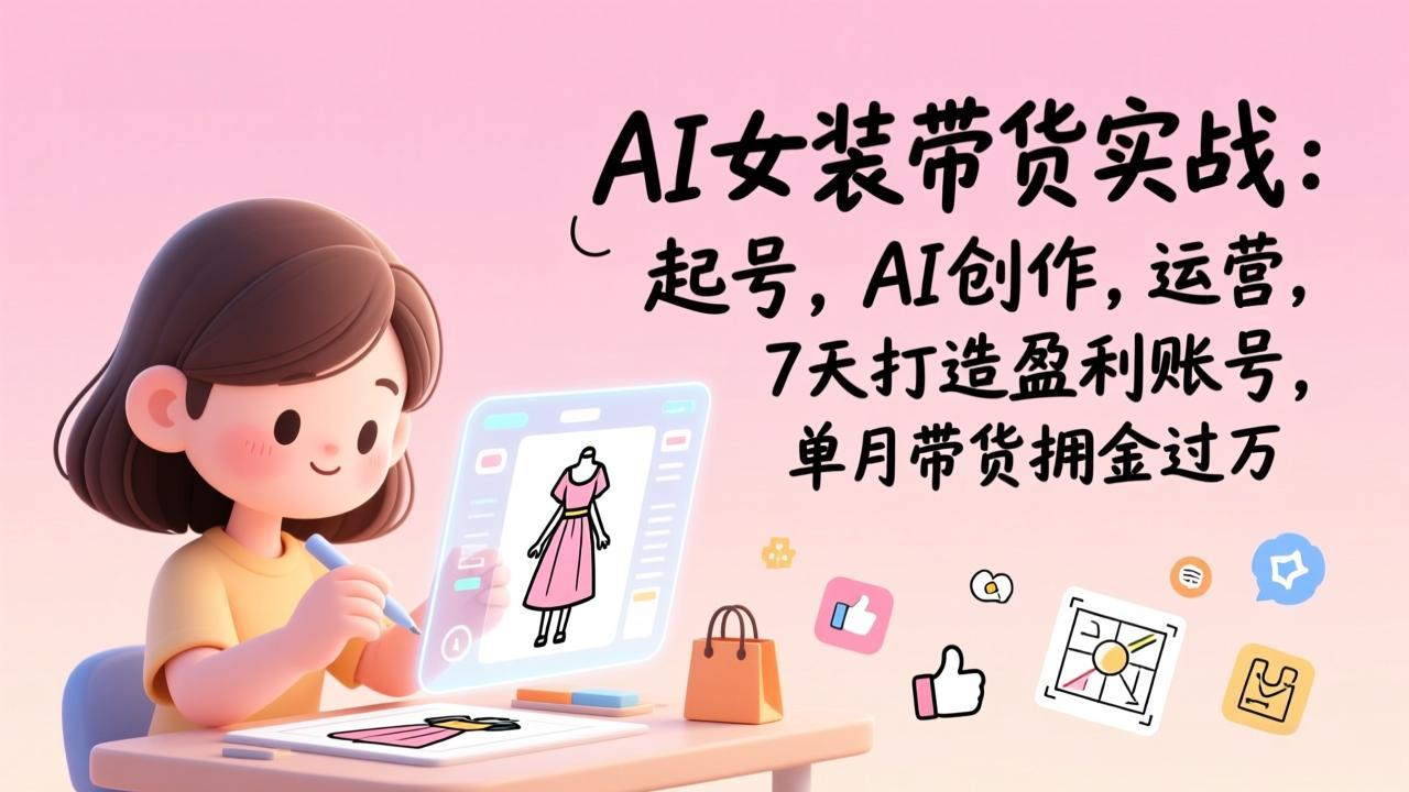 （17117期）AI女装带货实战班（更新）：起号，AI创作，运营，7天打造盈利账号，单月带货佣金过万-靠谱项目库