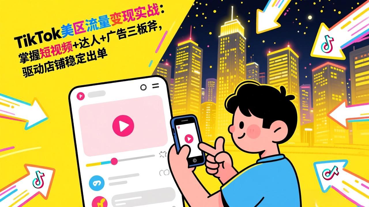 （17244期）TikTok美区流量变现实战：掌握短视频+达人+广告三板斧，驱动店铺稳定出单-靠谱项目库