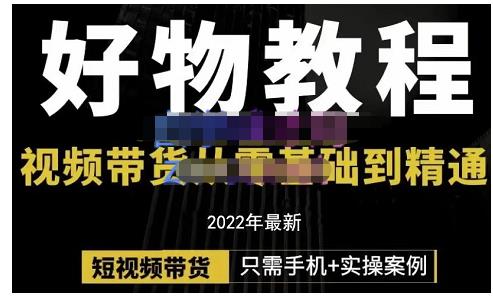锅锅老师好物分享课程：短视频带货从零基础到精通，只需手机+实操-靠谱项目库
