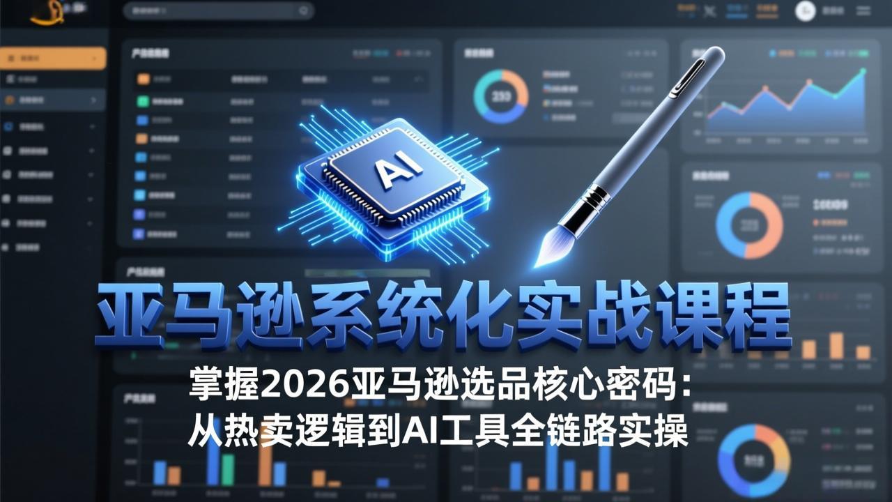 （17591期）亚马逊系统化实战课-更新3月：2026最新选品方法论，从热卖原因分析到AI作图，提升选品成功率-靠谱项目库