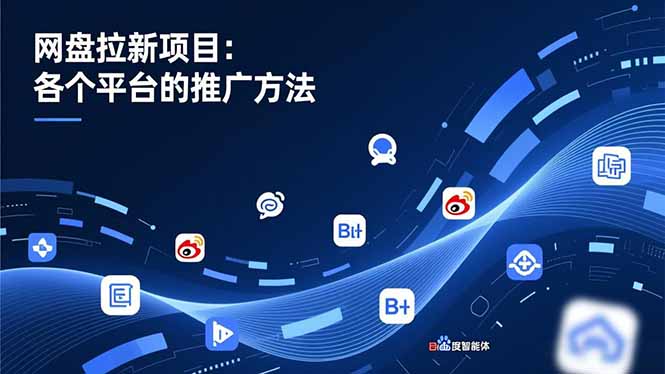 （16971期）网盘拉新项目：各个平台的推广方法，公众号、截留玩法，微博，B站，百度智能体-靠谱项目库