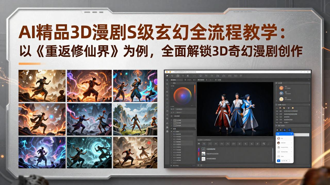 （17882期）AI精品3D漫剧S级玄幻全流程教学：以《重返修仙界》为例，全面解锁3D奇幻漫剧创作-靠谱项目库