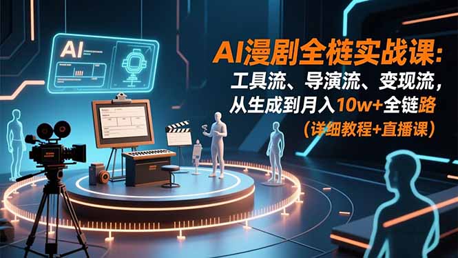 （16776期）AI漫剧全栈实战课：工具流、导演流、变现流，从生成到月入10w+全链路 (详细教程+直播课)-靠谱项目库