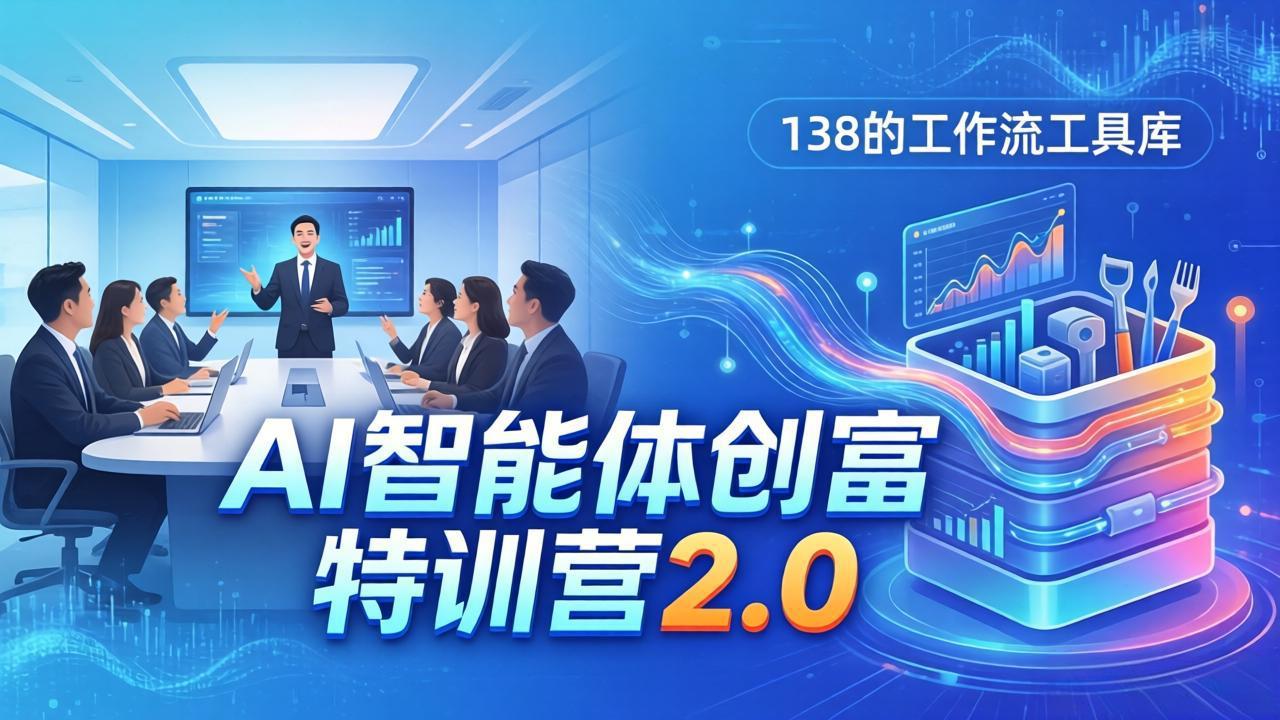 （17833期）AI智能体创富训练营2.0：3天闭门直播+视频课+工具库，从0到1搭建智能体附138个工作流-靠谱项目库
