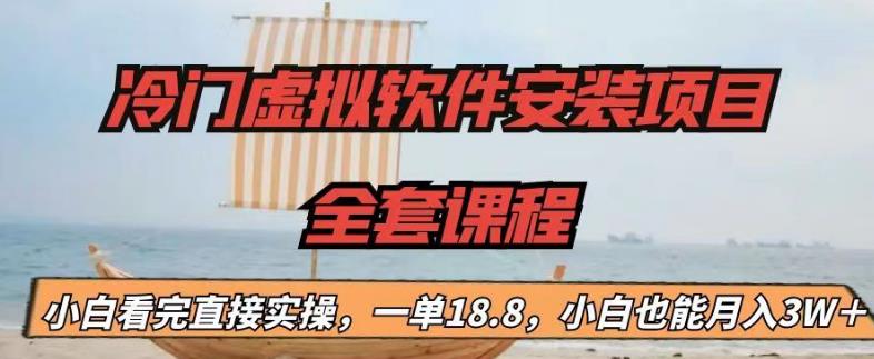 冷门虚拟软件安装项目，一单18.8，小白也能月入3W＋【揭秘】-靠谱项目库