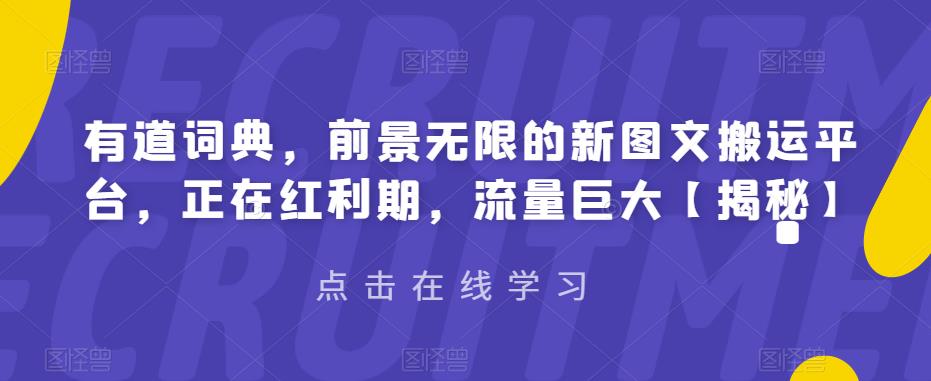 有道词典，前景无限的新图文搬运平台，正在红利期，流量巨大【揭秘】-靠谱项目库