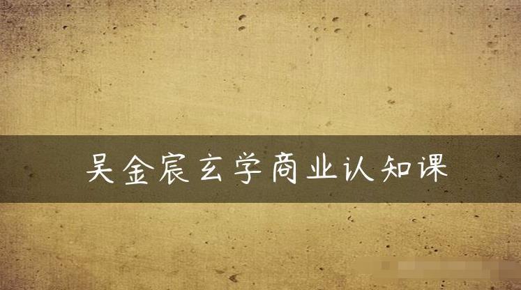 吴金宸玄学商业认知课，传统文化商业认知课-靠谱项目库