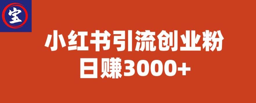 宝哥小红书引流创业粉，日赚3000+【揭秘】-靠谱项目库