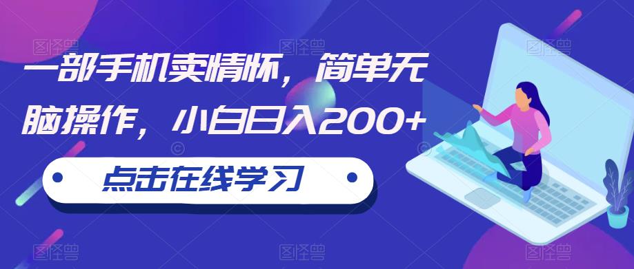 一部手机卖情怀，简单无脑操作，小白日入200+【揭秘】-靠谱项目库
