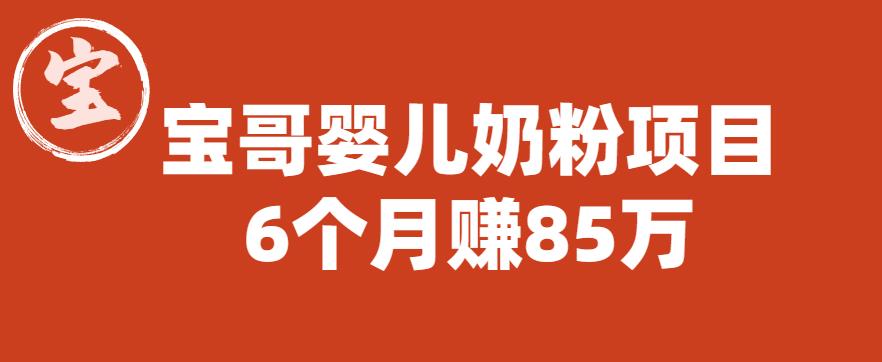 宝哥婴儿奶粉项目，6个月赚85w【图文非视频】【揭秘】-靠谱项目库