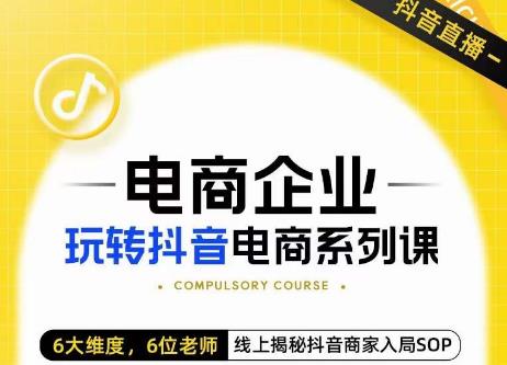 玺承·电商企业玩转抖音电商系列课，6大维度，6位老师，线上揭秘抖音商家入局SOP-靠谱项目库