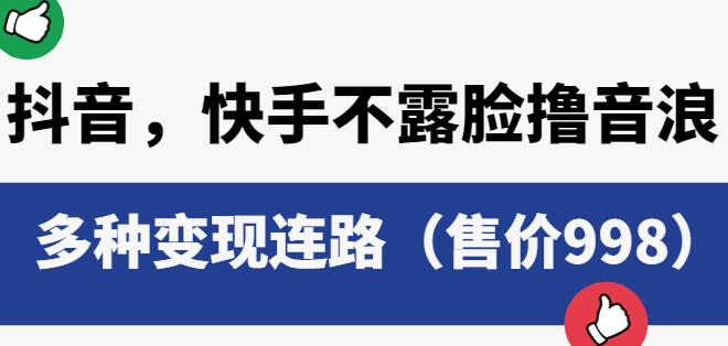 抖音快手不露脸撸音浪项目，多种变现连路（售价998）-靠谱项目库