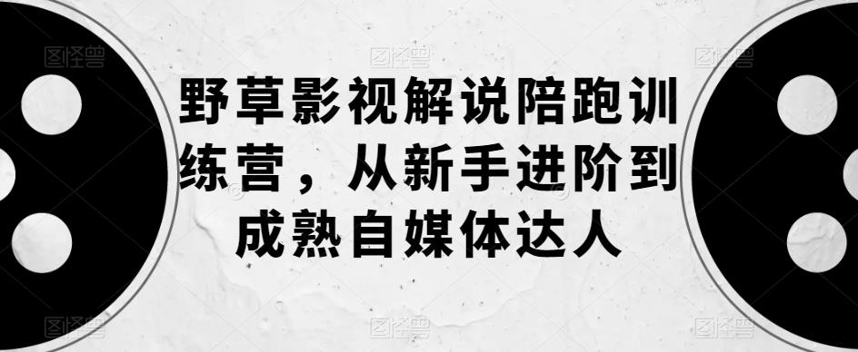 野草影视解说陪跑训练营，从新手进阶到成熟自媒体达人-靠谱项目库