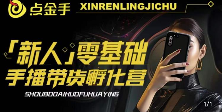 2023点金手·新人零基础手播带货孵化营：账号运营篇+主播话术篇+数据流量篇等-靠谱项目库