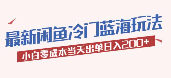 2023最新闲鱼冷门蓝海玩法,小白零成本当天出单日入200+【揭秘】-靠谱项目库
