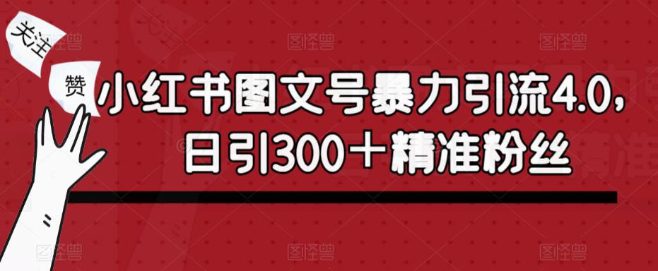 小红书图文号暴力引流4.0，日引300＋精准粉丝【揭秘】-靠谱项目库
