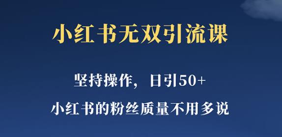 小红书无双课一天引50+女粉,不用做视频发视频,小白也很容易上手拿到结果【仅揭秘】-靠谱项目库