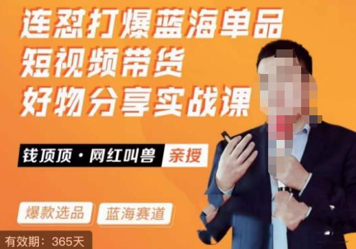 网红叫兽·连怼打爆蓝海单品，短视频带货好物分享实战课-靠谱项目库