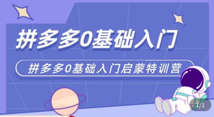 六一电商·拼多多运营0-1实操特训营，拼多多从基础到进阶的可实操玩法-靠谱项目库