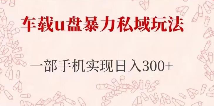 车载u盘暴力私域玩法，长期项目，仅需一部手机实现日入300+-靠谱项目库