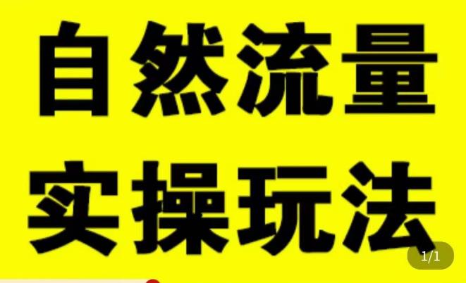 拼多多自然流量天花板,拼多多自然流的实操玩法,自然流量是怎么来的,如何开车带来自然流等知识-靠谱项目库