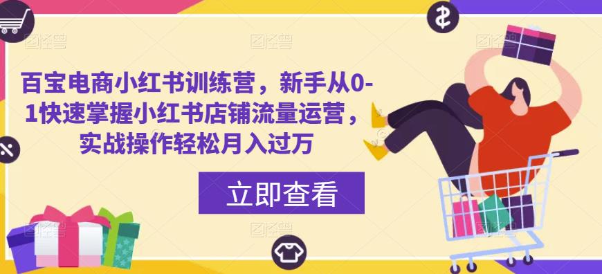 百宝电商小红书训练营，新手从0-1快速掌握小红书店铺流量运营，实战操作轻松月入过万-靠谱项目库