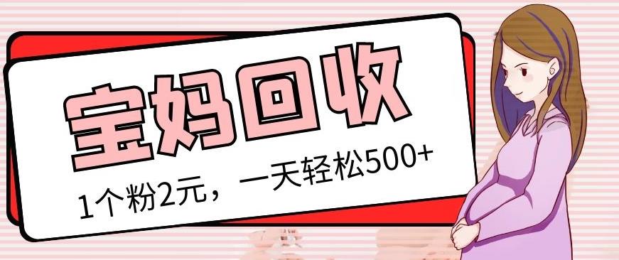 最新宝妈粉回收变现计划及胎教音乐高端变现玩法全套教程！（非老玩法）-靠谱项目库