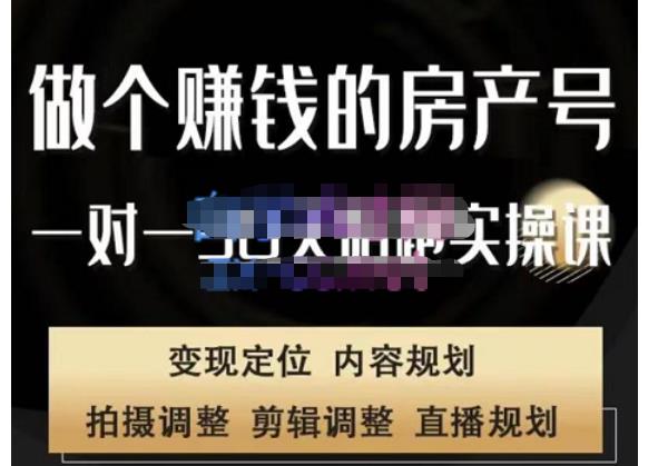 刘广标·同城房产号线上陪跑课，拍摄、剪辑、写文案、直播，做一个具有潜力价值的房产号-靠谱项目库
