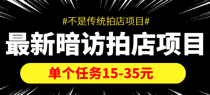 最新暗访拍店信息差项目，单个任务15-35元（不是传统拍店项目）-靠谱项目库