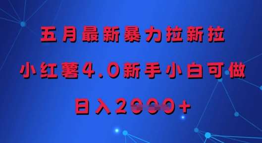 五月最新暴力拉新拉，小红薯4.0新手小白可做，日入多张-靠谱项目库